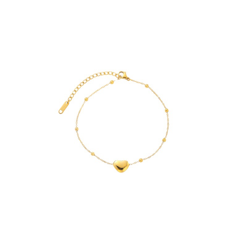 Acero de titanio 18K oro amor tobillera mujer ins estilo nicho diseño sentido nuevo Mori simple nuevo en forma de corazón Accesorios