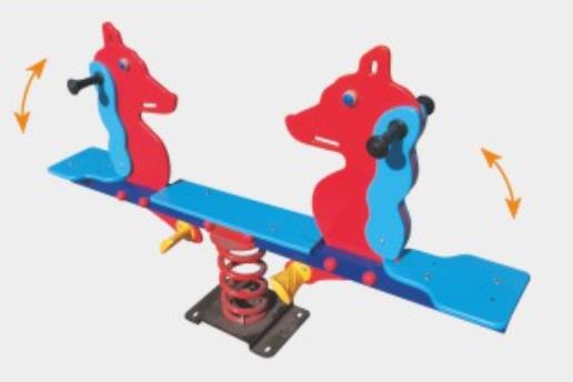 Caballo de Troya al aire libre caballo mecedora para niños individuales y dobles primavera de dibujos animados sacudiendo Yaole instalaciones de entretenimiento Balancín comunitario multifuncional