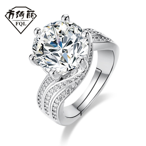 Hot selling princess big diamond pigeon egg luxury 5 carat simulated diamond ring women's high carbon moissanite ring ring