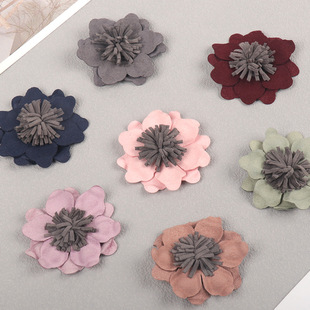 Manufacturer's Ready Stock 5cm Super Fiber Camellia Handmade Home Fabric Flower Clothing Accessories DIY Jewelry Brooch Corsage