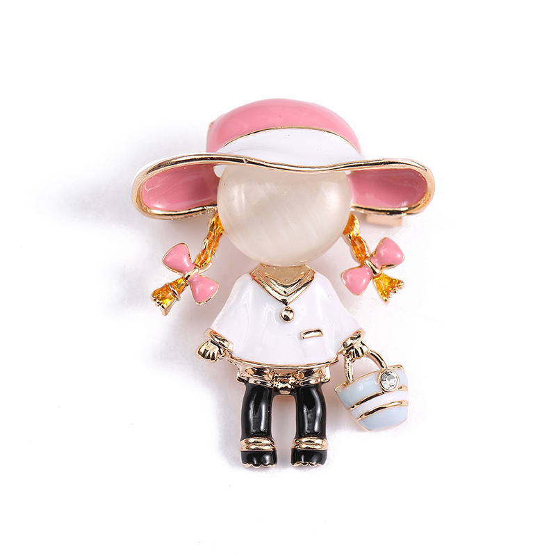 Cute Cartoon Character Alloy Enamel Women's Brooches display picture 5