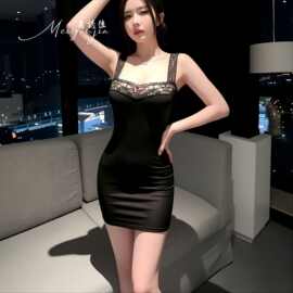美诱佳情趣内衣纯欲辣妹吊带连衣裙外穿性感显瘦修身蕾丝丝衣短裙