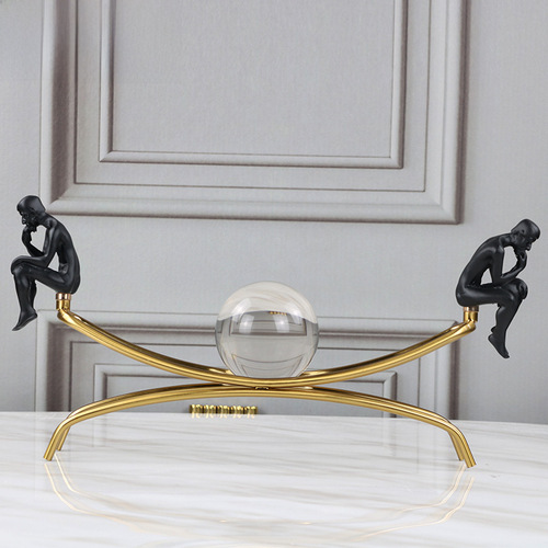 European-style creative crystal ball metal home decoration sample room study entrance ironwork decorative item wholesale