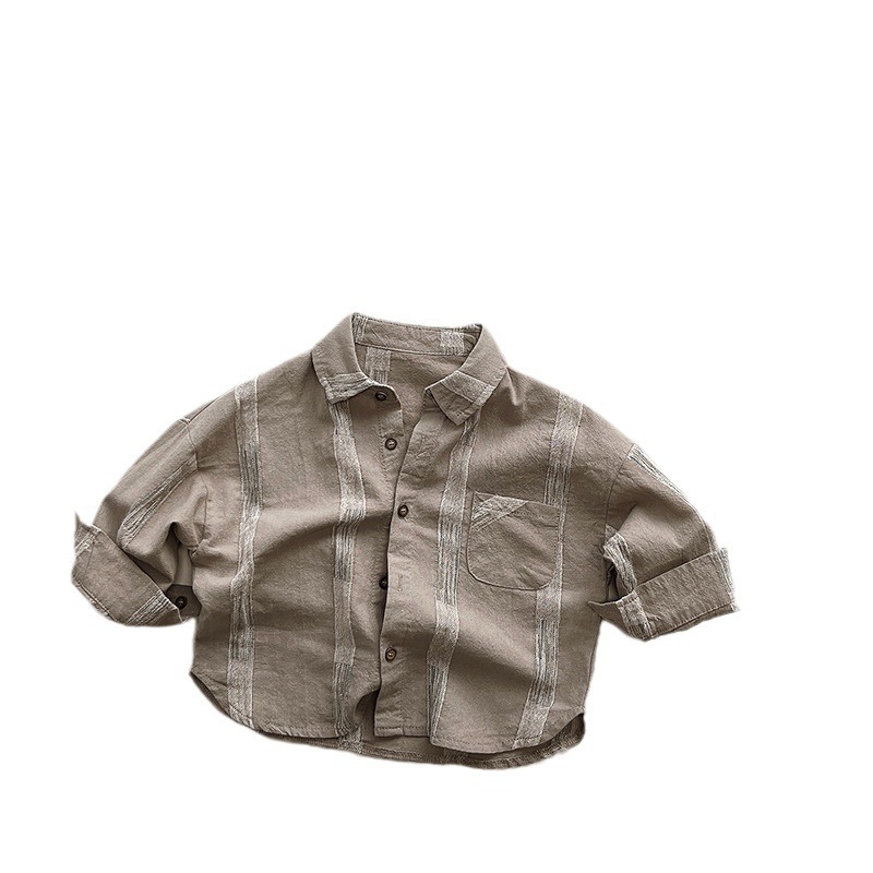 Ropa infantil camisa personalizada para niños 2024 Primavera y otoño nuevos niños de algodón japonés cardigan Top niños y niñas moda coreana