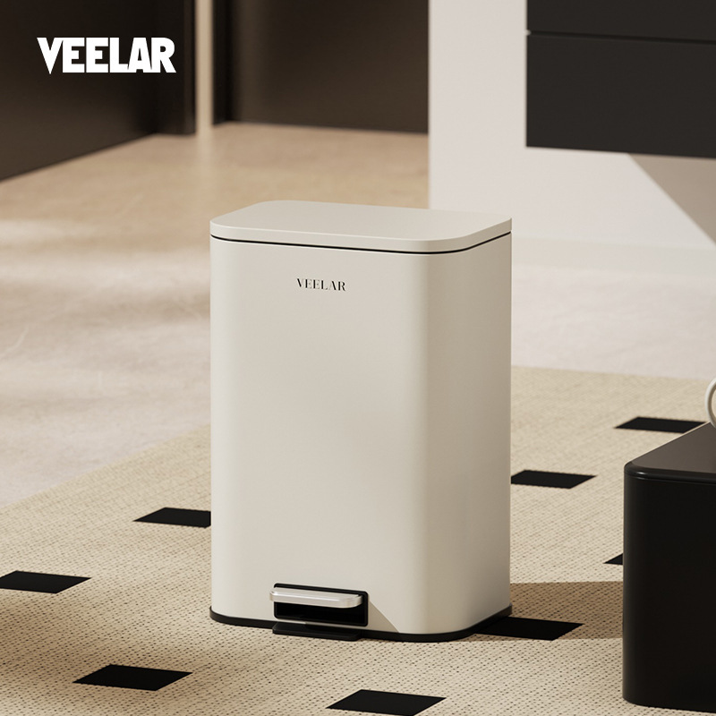 VEELAR 家庭用ゴミ箱 リビングルーム キッチン 高価値 インスタイル カバー付き オフィス ペダル 浴室 トイレ|undefined