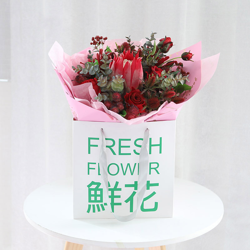Bolsa de Papel Portátil para Regalos de Papel para Flores y Cumpleaños