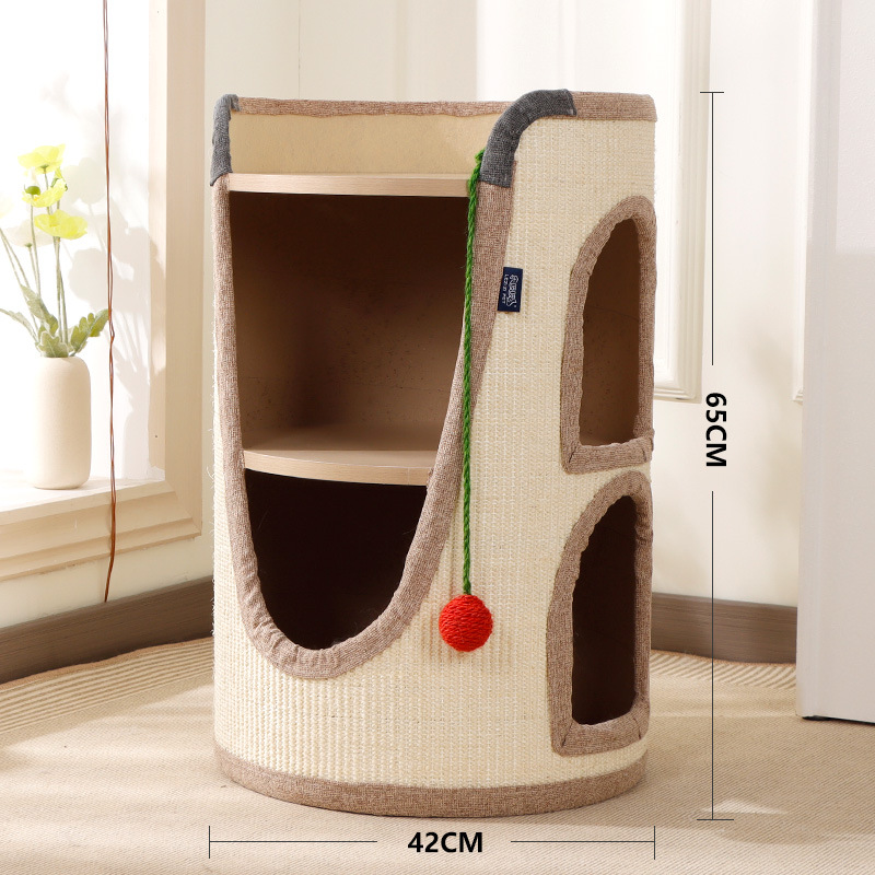 Marco de escalada para gatos de verano, nido para gatos, árbol para gatos, cubo de sisal integrado, casa para gatos, cuatro estaciones, nido para gatos, suministros para gatos