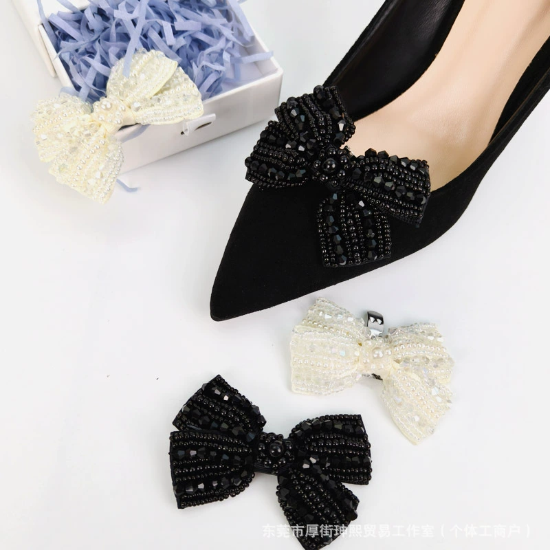 Декор для обуви, аксессуары для одежды, обуви и сумок, банты ручной работы, бисерные украшения для туфель на высоком каблуке, клипсы для обуви, пряжки для сабо, жемчуг 2025