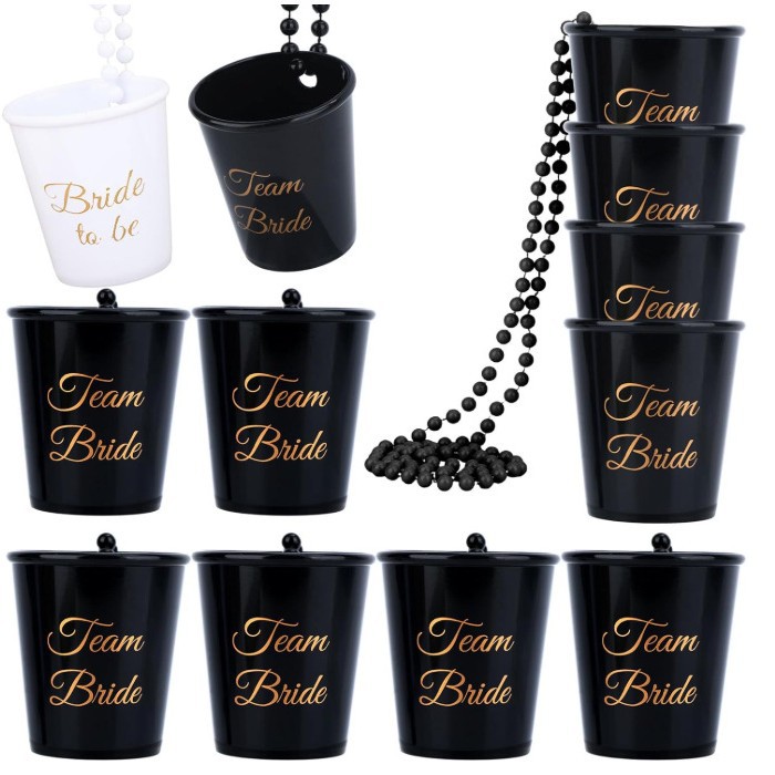 Bride to be collar de copa Getting married fiesta de boda copa de vino de plástico collar de copa