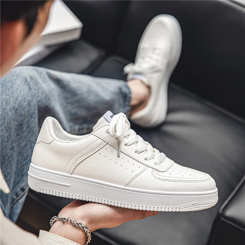 Men's sneakers summer  new breathable sports and casual mesh shoes youth trendy versatile solid color white men's shoes