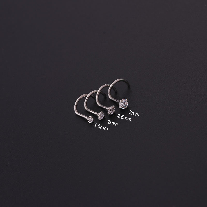 Ear Cartilage Rings & Studs Fashion Geometric 316 Stainless Steel  Inlaid Zircon Other display picture 5