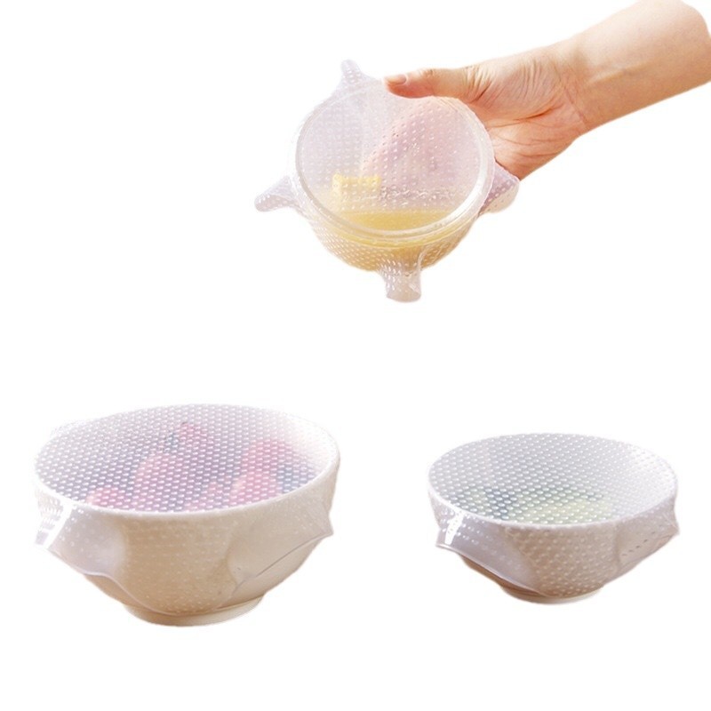 透明シリコン密封蓋 冷蔵庫用ラップ 食品グレードのボウル蓋 キッチン電子レンジ加熱用蓋 保存蓋|undefined
