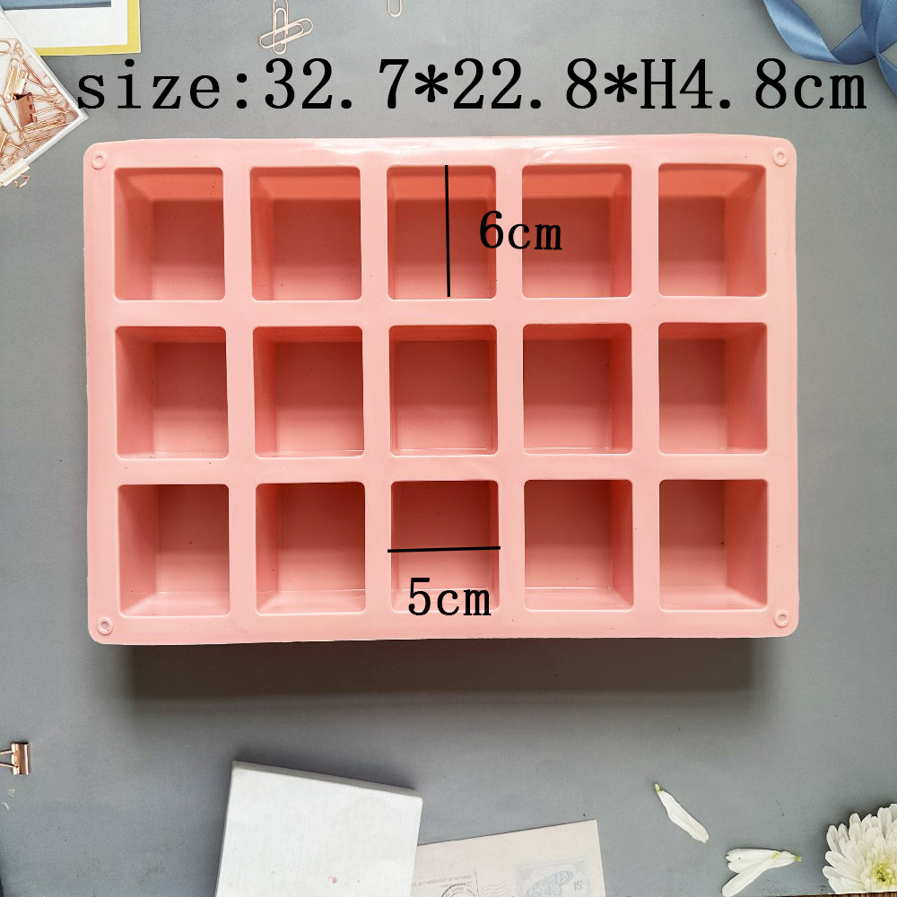 15 jabon rectangular 107 molde de silicona pastel helado pudín molde de postre jabón utensilios