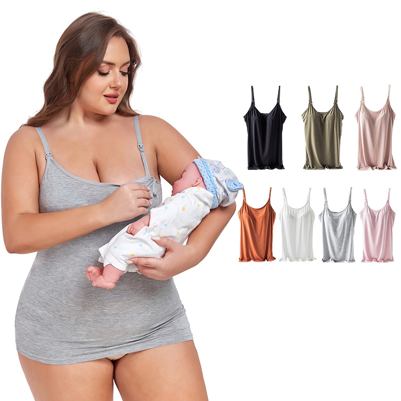 Pregnant Women's Lactation Camisole Comfortable Front Buckle Pregnant Women's Bra Thin Top Elastic plus size Vest
