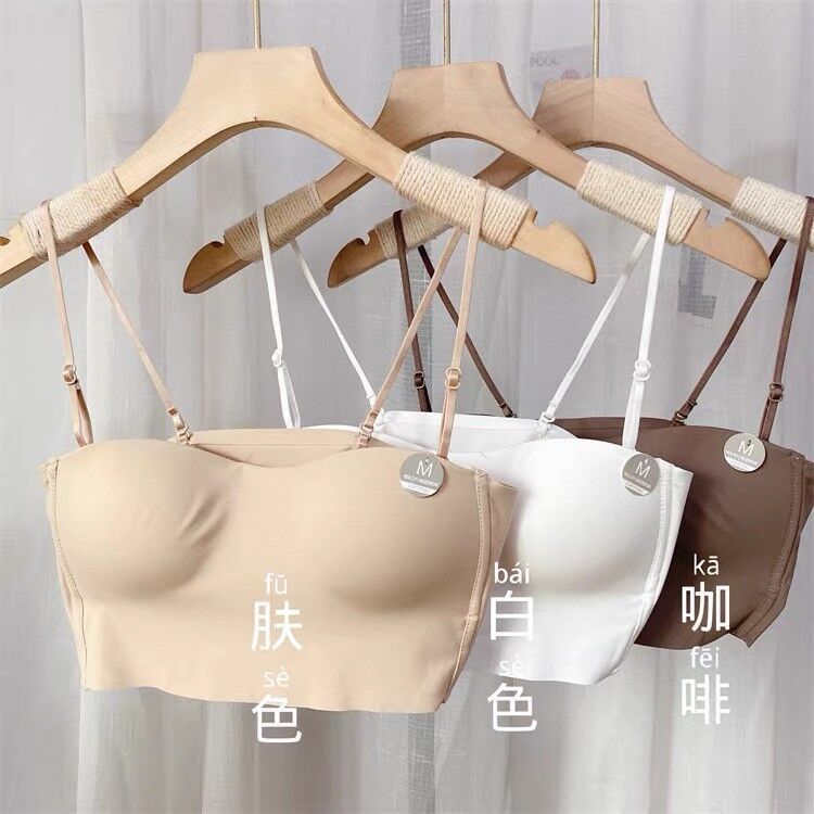 고정 얇은 컵 패션 간단한 솔리드 컬러 슬링 스트랩리스 어깨 아름다운 백 랩 여성용 속옷 2885