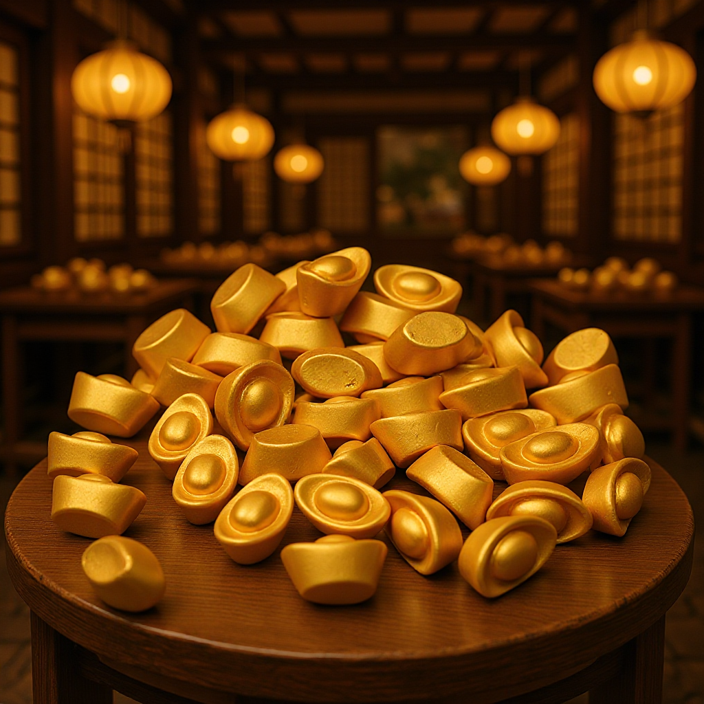 立体树脂金色小元宝沙金装饰摆件金豆工艺装饰品diy发财元宝摆件