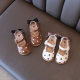2025 Summer New Korean Style Children's Baby Sandals Cute Polo Dot Bow Girls' Single-layer Shoes Soft-soled Leather Shoes