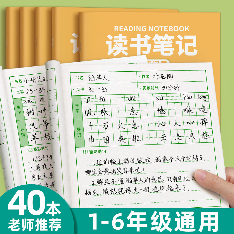 ReAding Notes, Good Words, Good Sentences, Good PArAgrAphs, ReAding Record Notebook, A5 Excerpt Book, PrimAry School Students' Chinese DAily AccumulAtion