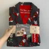 Black gray christmas dog