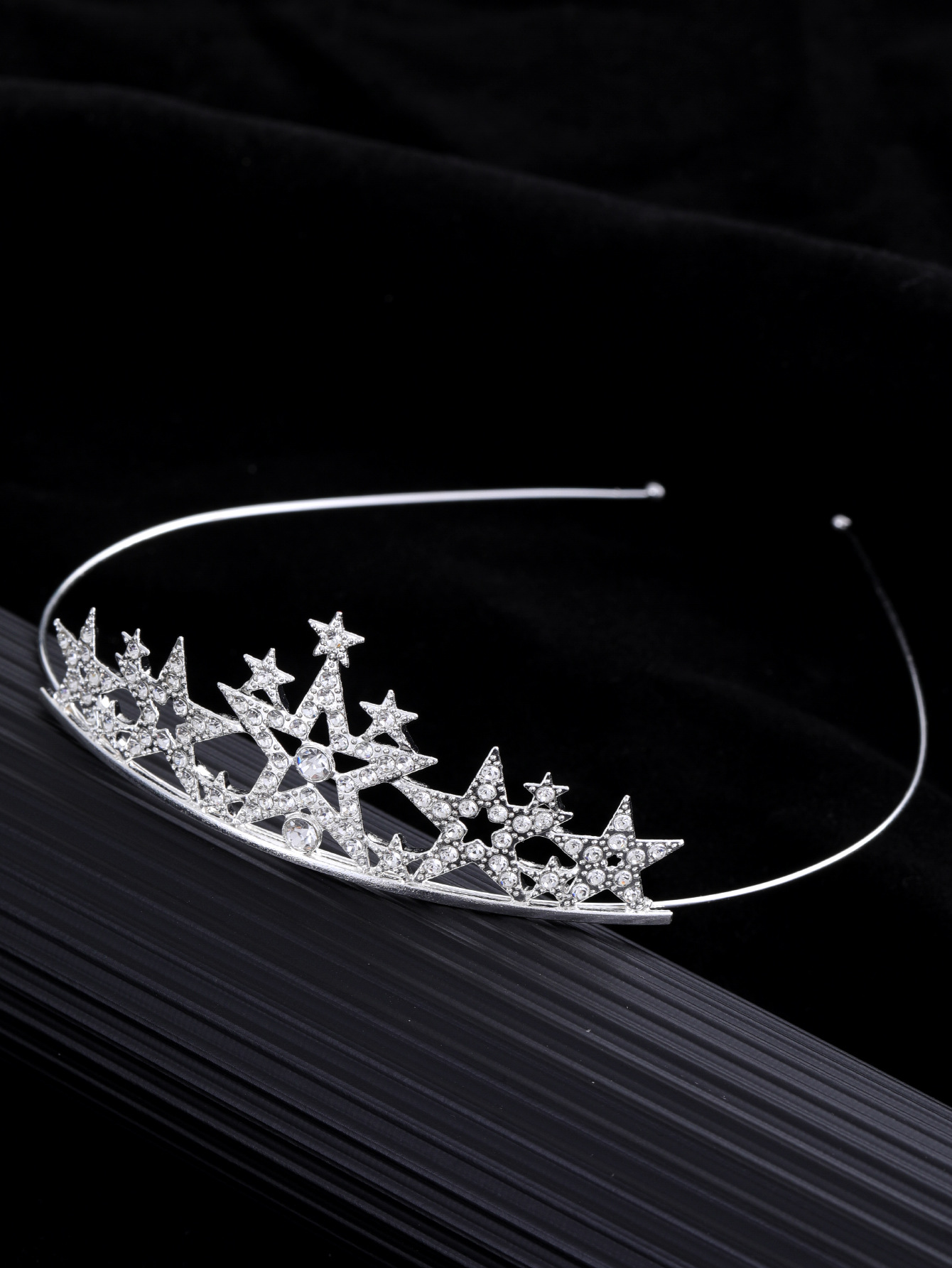 Nueva princesa de diamante para niños corona de aleación banda de pelo niñas danza estereoscópica bebé cumpleaños diamante adornamiento para el pelo