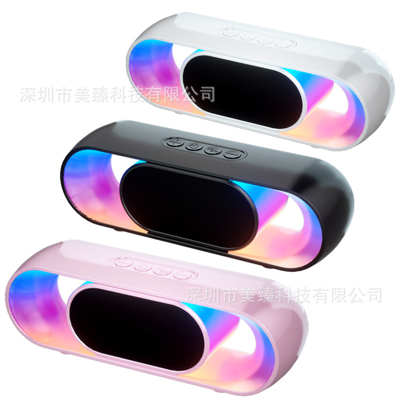 クロスボーダー新しい rgb Bluetooth スピーカーサブウーファーオーバルホームアウトドアキャンプデスクトップカラフルなクールなライトオーディオ|undefined