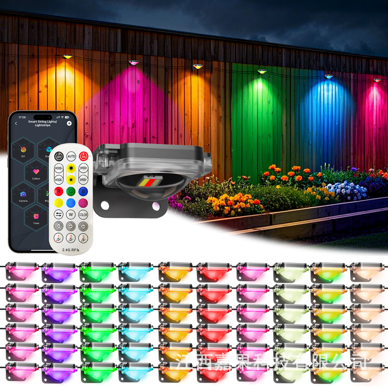 Cross-Border Led Permanent Outdoor Eaves Light Waterproof Ip67 Smart App Point Control DIY Festive Atmosphere Courtyard Light String