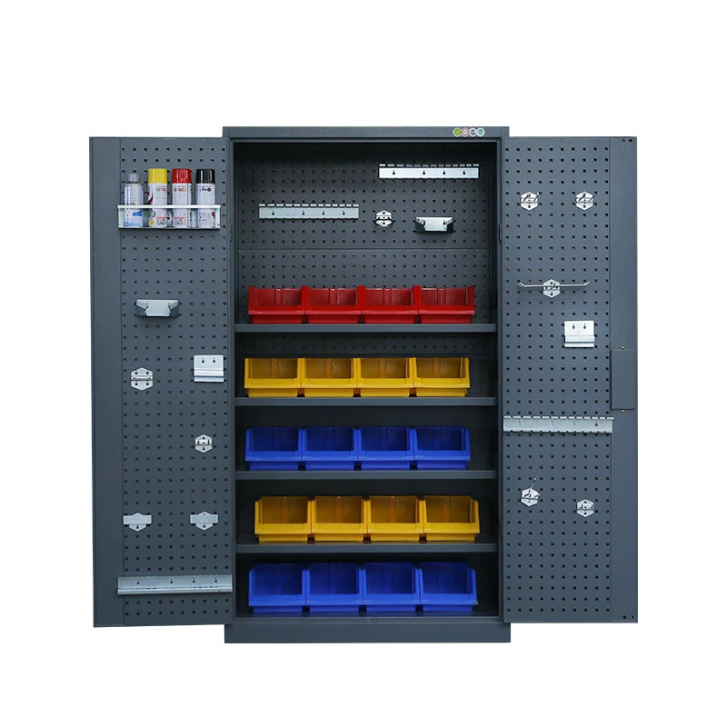 Gabinete de herramientas pesado Gabinete de hoja de hierro Taller Hardware Toolbox Doble puerta Gabinete de herramientas de seguridad Gabinete de herramientas grueso