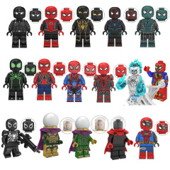 外国貿易専用 KT1016 KT1027 スパイダービルディングブロック ミニフィギュア 小粒組み立て玩具 袋詰め