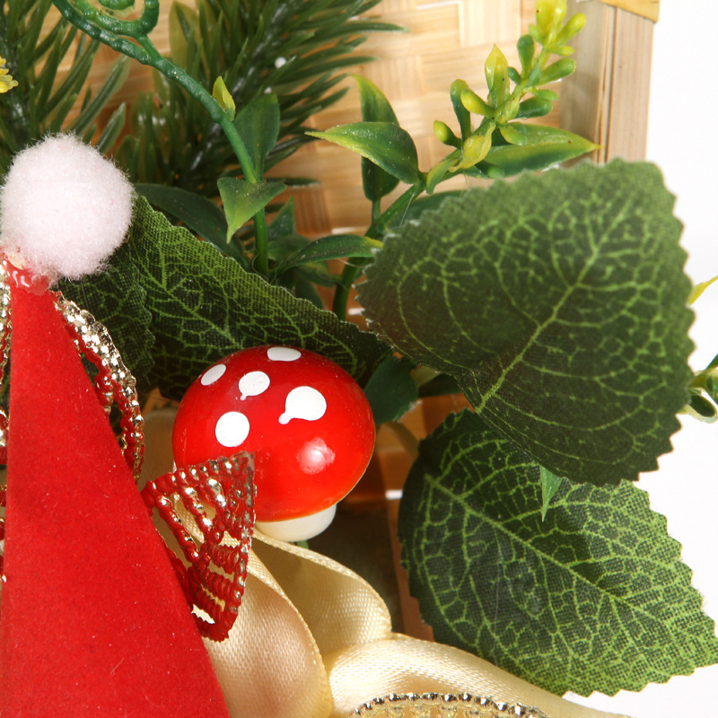 Yeni Ev Mini Ağaç Kolye Simülasyonu Noel Çelengi 40cm Kapı Askısı Dekorasyonu_voghion.com