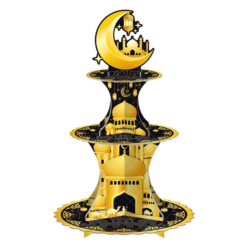 Festival DE LA Luna transfronteriza suministros de la fiesta soporte de la torta decoración del Festival de Oriente Medio Zhai postre Tabla de diseño de múltiples capas bandeja de la torta