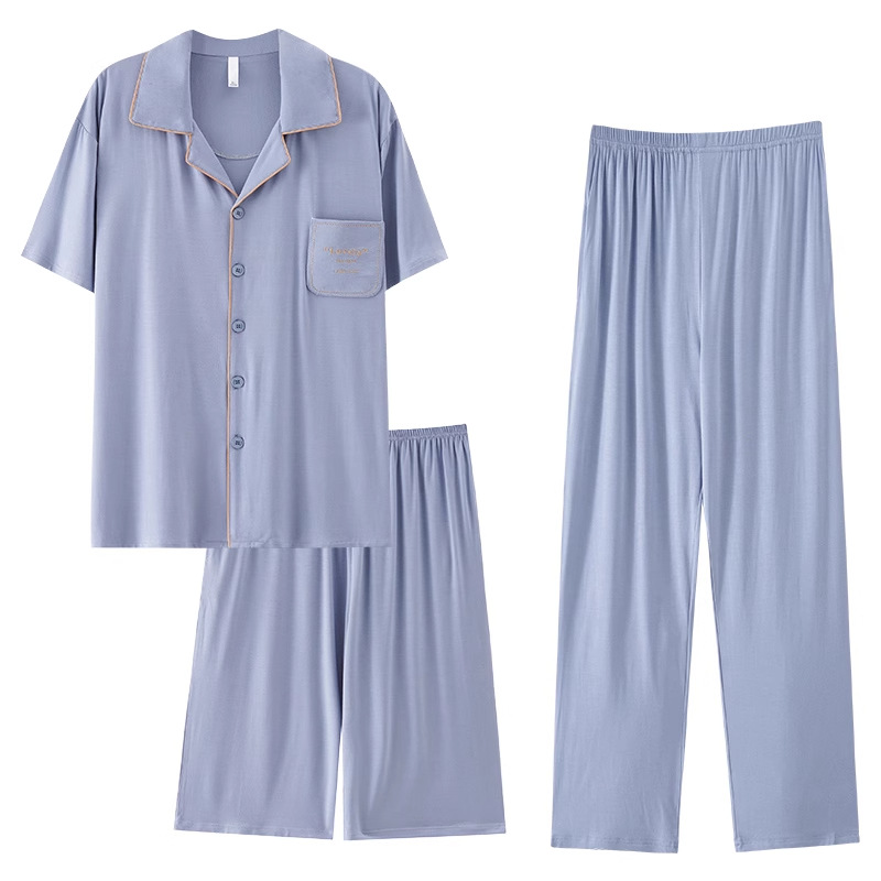 아쿠아블루 [3종세트  반팔+반바지+바지]