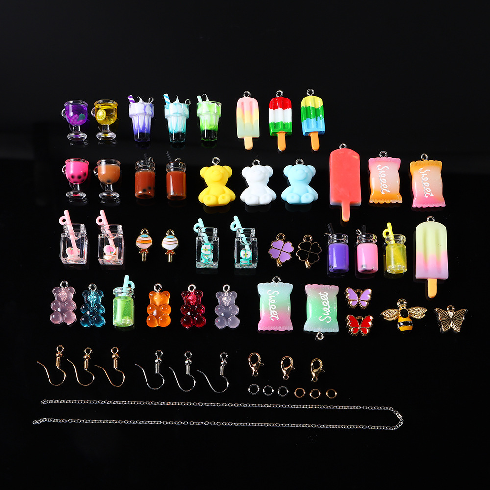 Mariposa fresca DIY joyería colgante mini perla leche té caramelo helado con cuentas pulsera collar accesorios de joyería