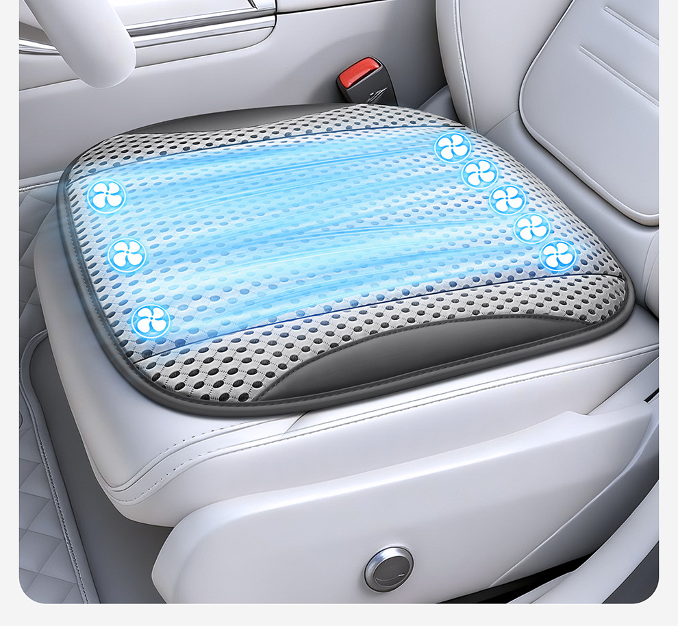Car Seat Cushion, Summer Cooling and Ventilating Seat Cushion, Breathable and Heat-Dissipating, Household USB Fan Seat Cushion, Car Ice Silk Cooling Cushion