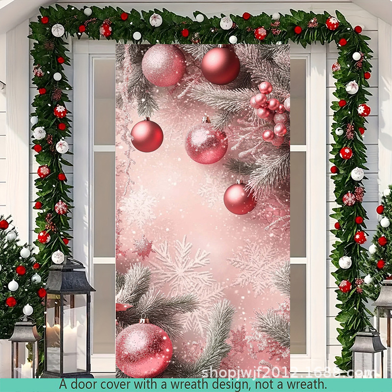 temu クロスボーダー新しいクリスマスツリードアカバーさまざまな装飾サンタクロースギフトドアカバーホリデーパーティー雰囲気バック|undefined