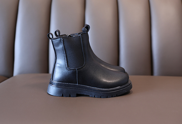 Children's Martin 2024 Spring and Autumn New Black Side Zipper Girls' Mid length British Style Pipe Boots Trend_voghion.com