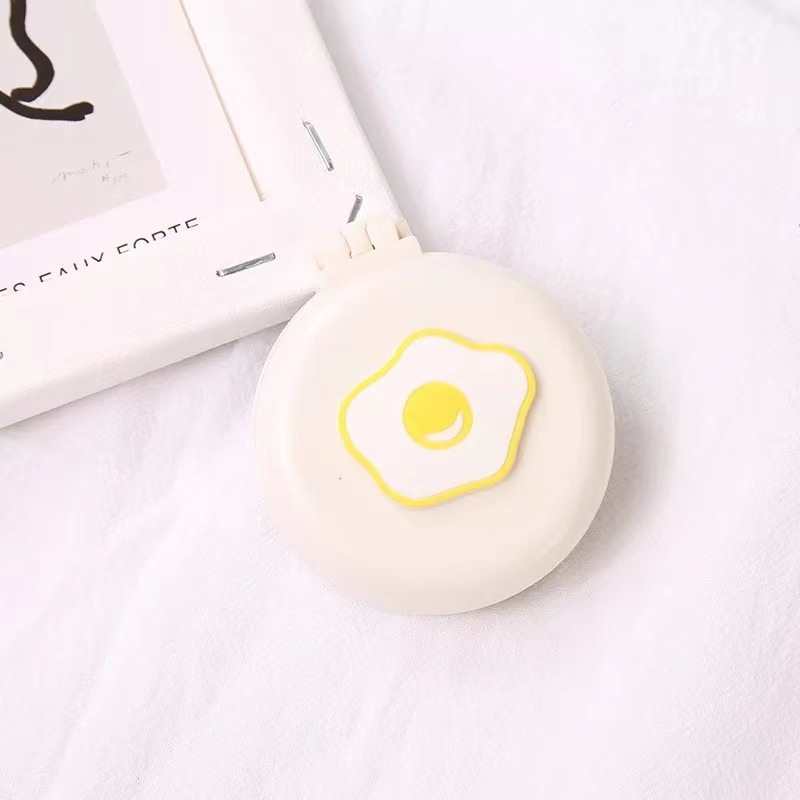 Lindo pequeño espejo portátil mini cojín de aire peine chica plegable bolsa de aire peine de masaje peine espejo integrado