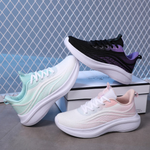 Women's Shoes, Cross-Border Outdoor Sports Shoes, Fly-Knit Breathable Casual Running Shoes, Mother's Walking Shoes, Travel Shoes, Lightweight and Comfortable