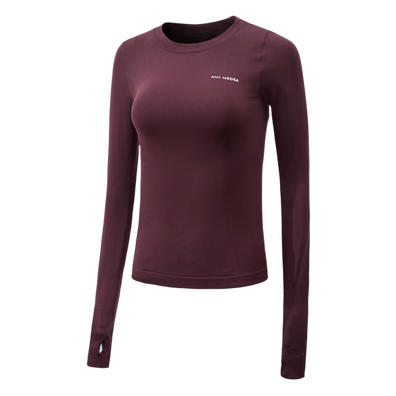 Трансграничная эластичная плотная Спортивная футболка для похудения с длинными рукавами, дышащая быстросохнущая тренировочная футболка для бега, темперамент, одежда для йоги для женщин