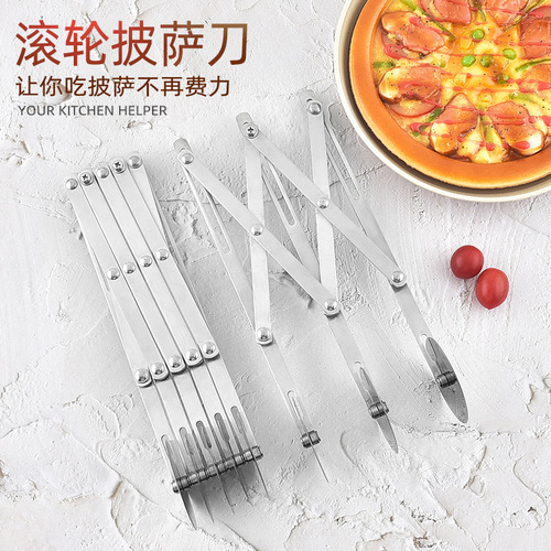 Stainless steel roller pizza cutter multi-function cutter roller noodle cutter pizza pie maker baking tool