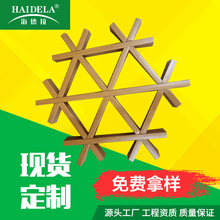 佛山铝天花厂直销 三角形铝格栅 室内铝合金格栅吊顶材料