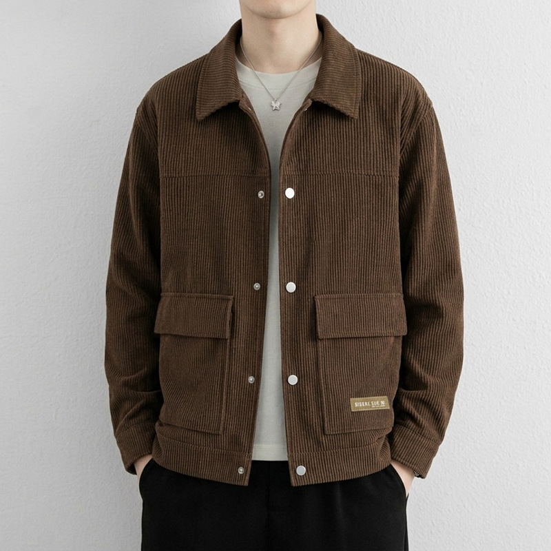Fashionable and casual men's wear 2026 new corduroy old money style casual jacket light luxury business top Fashionable and casual men's wear 2026 new corduroy old money style casual jacket light luxury business top