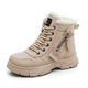 plus size cotton shoes 2024 winter fleece-lined warm snow boots women's all-match new thick-soled cotton boots large cotton women's shoes L951