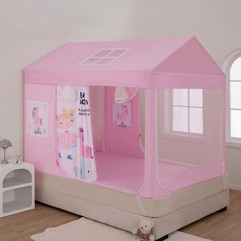 꼬마요정 [여름싱글커튼] - 바닥 전체가 탈부착 및 세탁 가능한 침대 시트