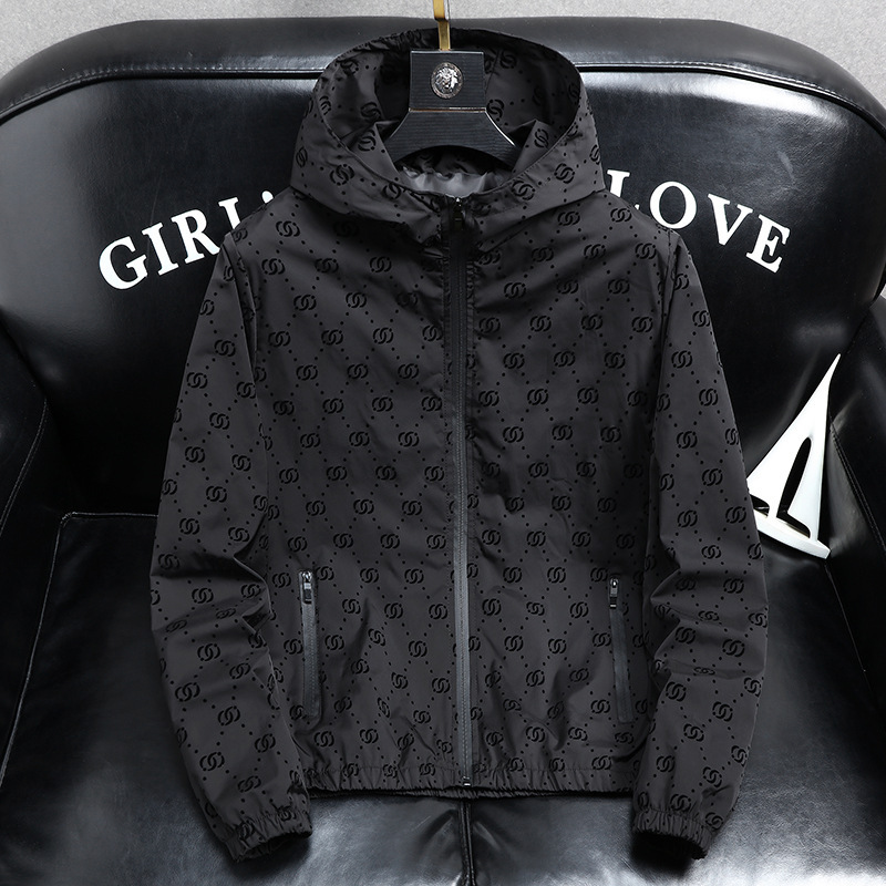 European Station Light Luxury Men's Fat Men's Spring Coat Men's Casual Men's Jacket Hooded Loose Large Version Top Trendy