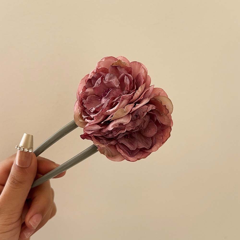 Rosas secas moradas dobles
