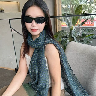 韩系薄款波点长条棉麻丝巾女夏季空调房大披肩百搭多功能系脖围巾