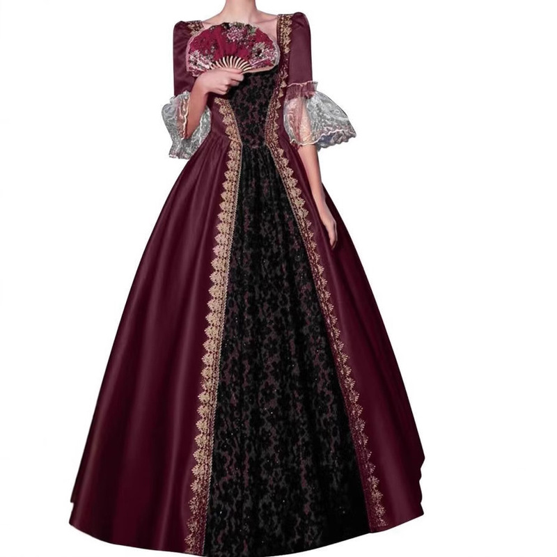 Cross-Border European and American Retro Medieval Renaissance Victorian Palace New Dress Stage Performance Costume Cross-Border European and American Retro Medieval Renaissance Victorian Palace New Dress Stage Performance Costume