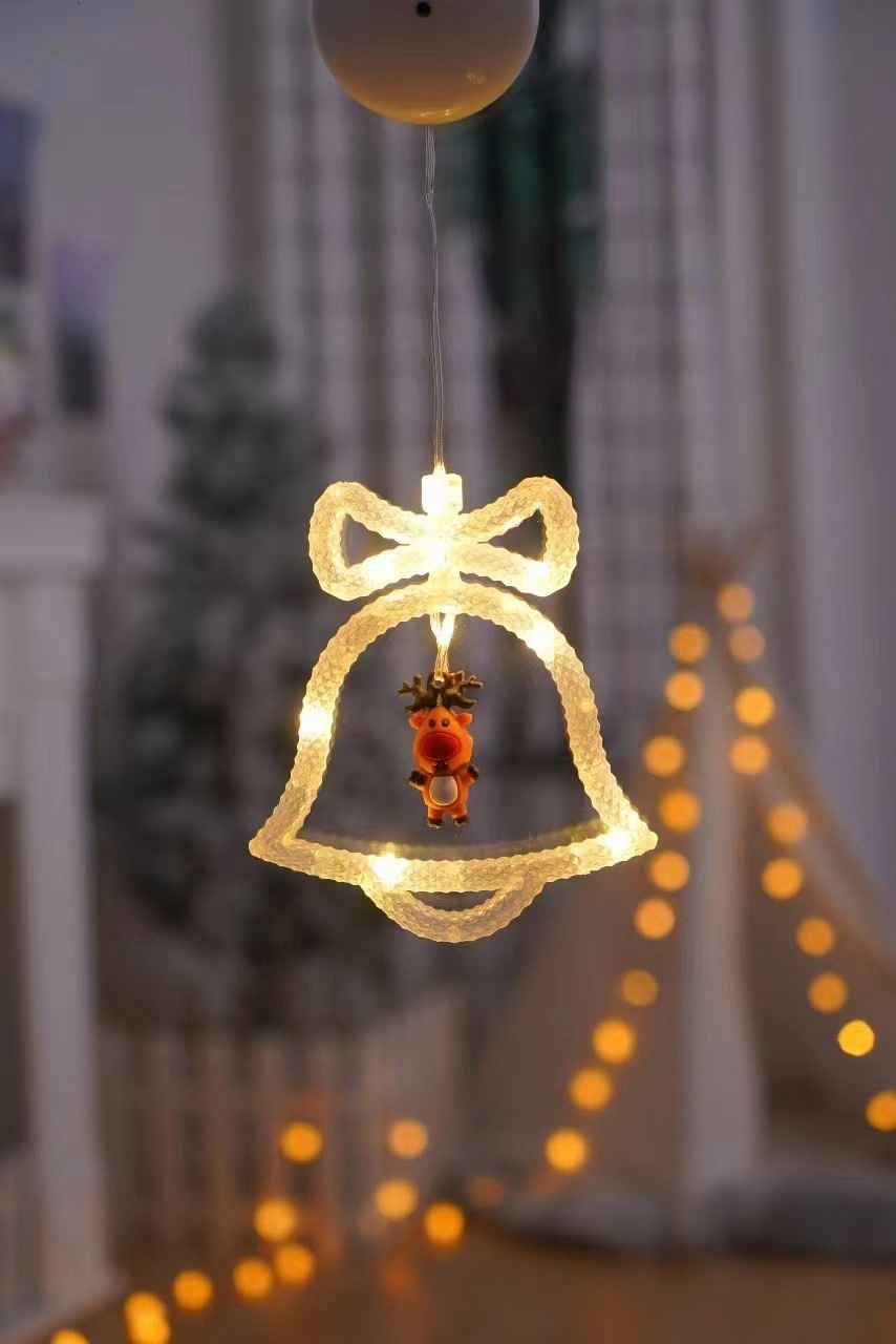 LED decoración de Navidad lámpara de succión muñeco de nieve árbol de Navidad lámpara de la batería ins viento ventana diseño caja de la batería forma lámpara colgante
