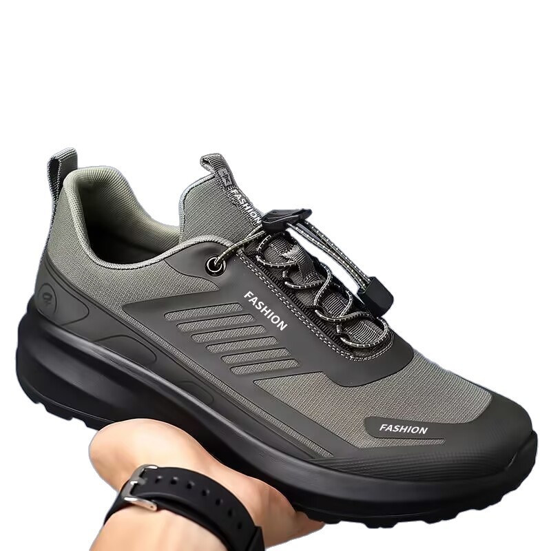 Zapatos de hombre al aire libre 2025 nuevos zapatos deportivos de botón giratorio de suela gruesa de primavera y verano