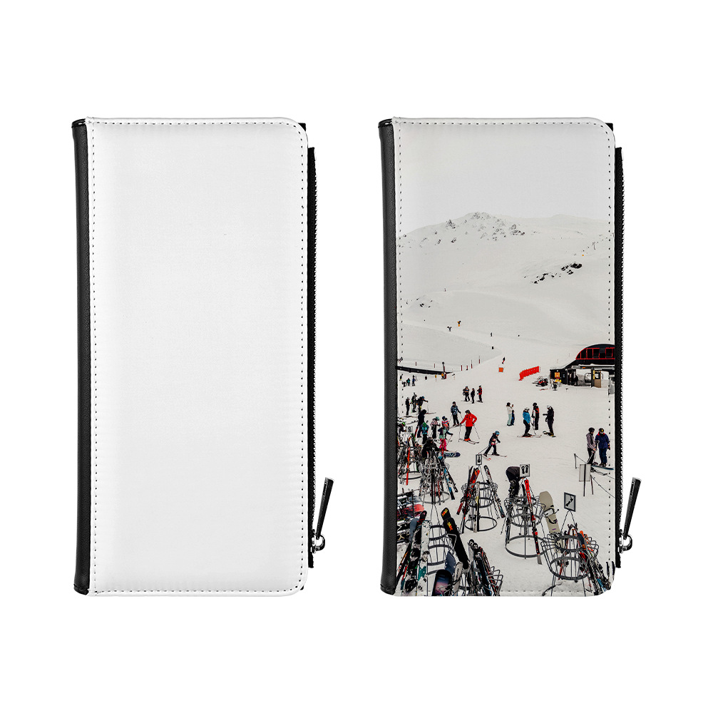 Venta directa de fábrica sublimación en blanco cuero para mujer billetera DLY material al por mayor